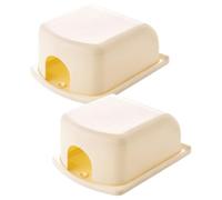 KOMBIUDA Cubiertas De Enchufes Eléctricos Para Interior Niños, Protectores Adhesivos De Seguridad 86 Tipo, Abs Resistente a Altas Temperaturas, Color Beige, 2 Piezas Para Hogar y Baño