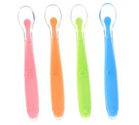 KOMBIUDA Cucharas De Silicona Para Bebés 4 Pack Bordes Suaves Para Evitar Asfixia