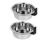 KOMBIUDA Cuencos Elevados para Perros y Gatos Soporte para Colgar En Pared, Acero Inoxidable Duradero, Tamaño 20 Cm, Alimentación Ordenada para Mascotas En Hogares y Clínicas