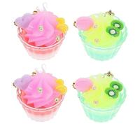 KOMBIUDA Decoración 4 Piezas Llavero Bolso Encanto De La Correa Del Teléfono Llavero De Cono De Helado Llavero De Cadenas y Dijes Para Teléfonos Llaveros Alumno Goma De Mascar Cinta