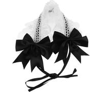 KOMBIUDA Diadema Decorativa Lolita de Encaje Negro Lazo, Banda Elástica Ajustable, Accesorio Vintage para Cosplay y Fiesta, para Mujer y Niña, Estilo Gótico, Tamaño Único