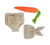KOMBIUDA Disfraz Conejo Niña Recién Nacido para Fotografía de Pascua Conjunto de Ganchillo con Gorro y Pantalones Ropa para Sesión Fotos y Fiesta Primera Pascua