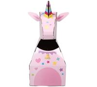 KOMBIUDA Disfraz de Cartón Portátil, Juguete DIY Forma de Unicornio, Caja Ligera y Segura para Juego al Aire Libre, Disfraz Interactivo Educativo para Pequeños