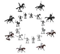 KOMBIUDA Figuras Miniaturas de Soldados y Caballeros con Caballos para Decoración de Mesa de Arena y Paisajismo Modelo Realista de Plástico Seguro para Exhibición
