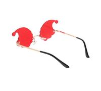 KOMBIUDA Gafas de gorro de Papá Noel gafas de sol Anteojos con temas de Navidad anteojos de vacaciones favor de fiesta navideña utilería temática navideña ordenador personal rojo