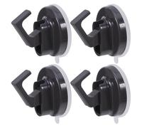 KOMBIUDA Ganchos de Succión para Baño 4 Piezas, Gancho Ventosa de Plástico Resistente Color Gris Oscuro, Colgadores Reutilizables sin Taladro para Ducha, Puerta, Ventana y Cocina,