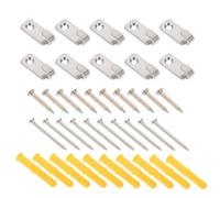 KOMBIUDA Ganchos para Colgar Cuadros Acero Inoxidable Resistentes, Kit de 10 Piezas Clavos y Tacos, Gancho Tipo J Pequeño para Pared, Colgador de Marcos y Decoración, Uso en Hogar y