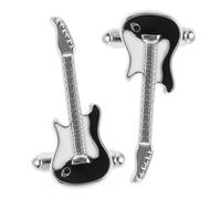 KOMBIUDA Gemelos para Camisa Guitarra y Violín, Accesorio de Ropa de Latón Bicolor, para Hombres, Uso Diario y Eventos Formales, Set 2 Piezas, Diseño Clásico y Resistente