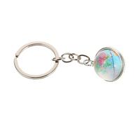 KOMBIUDA Globo Terráqueo de Cristal con Creativo Adorno Único para Llaves y Bolsos Regalo Original para Viajeros Hombres y Mujeres