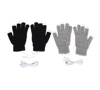 KOMBIUDA Guantes USB De Invierno Calefactables Pantalla Táctil 2 Pares Gris y Negro Material Temperatura De 42℃ Adecuado para Exteriores y Trabajos Manuales Gamers y Diario