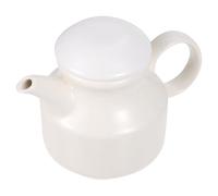 KOMBIUDA Jarra de Salsa de Cerámica Blanca Tapa y Asa Taza Multiusos para Salsa y Leche Recipiente para Condimentos en Cocina Suministros para Hogar y Comedor 1 Unidad