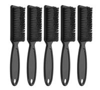 KOMBIUDA Juego 5 Piezas de Cepillos para Barba para Hombres, Cepillo de Afeitar con Mango Largo Negro, Herramienta de Cuidado Personal para Barba y Bigote, Adecuado para Viaje y Aseo