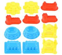 KOMBIUDA Juego de Moldes para Castillos de Arena, 30 Piezas de Plástico Grueso, 5 Sets por Paquete, Colores Aleatorios, Juguetes para Construir Castillos y Juegos de Color Color Aleatorio