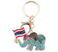 KOMBIUDA Llavero Decorativo de Elefante con Gemas de Imitación Colgante Azul con Bandera de Tailandia Accesorio Brillante para Bolsos Mochilas y Llaves Amuleto Suerte Cultural