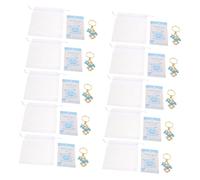 KOMBIUDA llaveros con forma de huella de corazón para shower de , 10 juegos, metal, bolsas de organza, tarjetas de agradecimiento y obsequios prácticos para fiesta de revelación