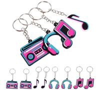 KOMBIUDA Llaveros Musicales PVC 24 Piezas para Fiestas Llavero Artesanal Nota Musical y Dijes de Auriculares Accesorios Temáticos para Mochilas y Regalos Infantiles de Cumpleaños