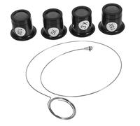 KOMBIUDA Lupa para Reparación de Relojes y Joyería, Anteojos 4 Piezas Cristal Óptico, Herramienta Portátil para Profesionales, Ampliación para Mantenimiento y Precisión