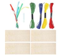 KOMBIUDA Marcadores de Madera en Blanco, Kit de Marcapáginas de Punto de Cruz, Madera/poliéster/plástico, Orificio y Preperforados, DIY para Bordar y Decorar Álbumes, para Escritores