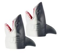 KOMBIUDA Marionetas de Dedo Tiburón Realista 2 Piezas de Silicona Suave, Juguete Creativo para Contar Historias y Desarrollo Infantil, Adecuado para Hora del Cuento y Juegos