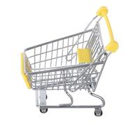 KOMBIUDA Mini einkaufswagen Carrito de supermercado Carro de la Compra decoración de la casa de muñecas Mini Juguete Modelo Yellow
