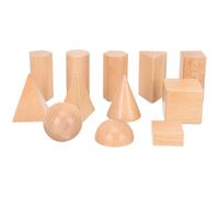 KOMBIUDA Modelos Geométricos de Madera Natural 12 Piezas para Primaria Bloques de Formas Geométricas Manipulativos Material Didáctico Educativo para Aula y Juegos Matemáticos Infantiles
