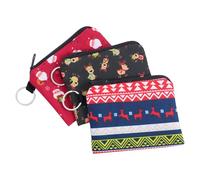 KOMBIUDA Monedero Rectangular Navideño Portátil Cremallera Mini Monedero para Monedas y Llaves Set de 3 Piezas Material Duradero para Uso Diario