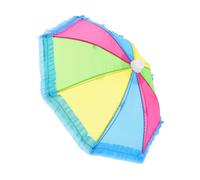 KOMBIUDA Muñeca Arco Iris Paraguas muñecas pequeño Paraguas para Decorar sombrillas de muñeca pequeña sombrilla de Playa Mini sombrillas para Decorar Paraguas diminutos el plastico