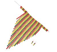 KOMBIUDA Necklace de Madera con Cuentas Coloridas Diseño Vintage Exagerado Joyería Retro Artesanal para Mujer Ligera y para Oficina y Ocasiones Especiales