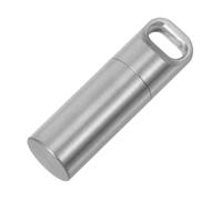 KOMBIUDA Pastillero Portátil de Acero Inoxidable Resistente al Agua Mini Caja para con Llavero Organizador Reutilizable para Viaje y Bolsillo