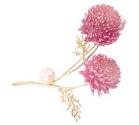 KOMBIUDA Pearl Floral Lapel Pin para Mujer Broche de Rosa Elegante Alfiler Vintage para Bufanda Chaqueta Sombrero Fiesta y Banquete