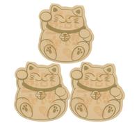 KOMBIUDA Pegatinas Decorativas para Fundas de Teléfono 3 Piezas, Calcomanías Pequeñas Doradas 3,1x2,9 Cm, Diseño de Gato Suerte, Compatibles Carga Inalámbrica, Adecuado para Año