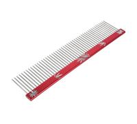 KOMBIUDA Peine Multifuncional para Mascotas Acero Inoxidable 20 Cm Rojo M1101, Peine Desenredante para Gatos y Perros Pelo Largo y Corto, Herramienta Ergonómica para Aseo Doméstico