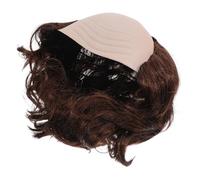 KOMBIUDA Peluca Calva Marrón Pelo Laterales para Hombre, Peluca Sintética Corta de Cosplay y Disfraz de Anciano, Adecuado para Halloween, Fiesta Temática y Comedia, Gorra Cómoda