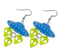 KOMBIUDA Pendientes Colgantes De Nave Espacial Divertidos Para Mujer, Joyería Ligera De Aleación Hipoalergénica, Accesorio Moderno Para Fiestas y Viajes, Diseño Único De Platillo Volante