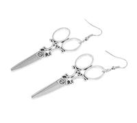 KOMBIUDA Pendientes Colgantes Mujer Estilo Original con Diseño de Tijeras Plata Vintage Aretes Divertidos y Elegantes para Fiestas y Diario