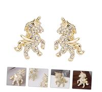 KOMBIUDA Pendientes Unicornio Creativos Brillantina, Aleación Duradera, Diseño 925 Plata, Para Mujer, Joyería De Fiesta y Uso Diario, Tamaño Pequeño