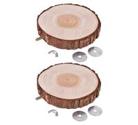 KOMBIUDA Perchas Redondas de Madera Natural para Pájaros, Plataforma Ergonómica de 6-8 Cm, 2 Unidades, Soporte Seguro para Loros, Periquitos y Pequeños Animales en Jaulas