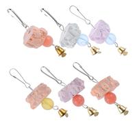 KOMBIUDA Piedras Masticables para Loros Campana, Recortador De Picos Natural, Bloque Mineral para Jaulas, Juguete Masticable para Hámster y Chinchilla, Set De 6 Piezas para Entretenimiento y Cuidado