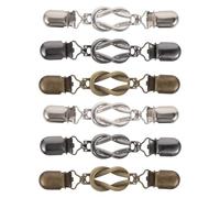 KOMBIUDA Pinzas para Cárdigan Vintage de Aleación Resistente Juego de 6 Unidades en Colores Antiguo Plata Negro Pistola y Bronce Broches Decorativos para Suéter Chal y Ropa Femenina