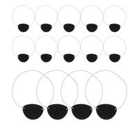 KOMBIUDA Pirata Correas Elásticas Ajustables para Niños y Adultos 14 Parches de Ojo de Fieltro Negro Ideales para Fiestas y Juego Imaginario de Disfraces