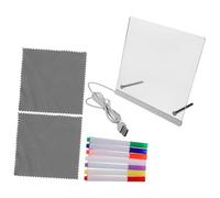 KOMBIUDA Pizarra LED Transparente para Escritura y Dibujo con Rotuladores de Colores Tabla Iluminada Borrable con Soporte para Trazado y Creatividad