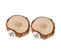 KOMBIUDA Plataforma Para Loros y Aves De Madera Natural, Tablero De Juego Multiusos, 2 Piezas De 6-8 Cm, Accesorio Para Jaulas, Juguete Para Masticar, Adecuado Para Loros y Pequeños Pájaros Domésticos