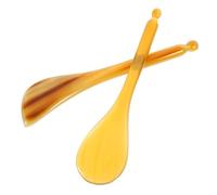 KOMBIUDA Pluma y Barra De Acupresión Manual De Cuerno Natural 2 Piezas, Raspador Guasha Suave y Redondo Para Masaje Facial, Ojos y Punto De Acupuntura, Uso Doméstico y Belleza