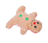 KOMBIUDA Plush Gingerbread Man Dog Toy Squeaky Chew Interactive Pet Chew Toy For Small Medium Dogs Holiday Christmas Tree Present