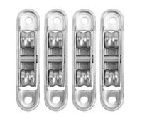 KOMBIUDA Polea de Ventana Doble Rodamiento Silenciosa Rueda de Nylon Durable Doble Rueda Baja para Puerta Corredera 4 Piezas Accesorio para Ventanas Deslizantes y Puertas