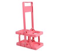KOMBIUDA Portabotellas Plegable de Plástico Resistente con Asa Soporte Portátil para Botellas de Cerveza para Bares Ktv y Uso Doméstico Color Rosa