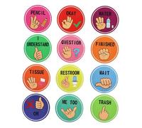 KOMBIUDA Posters de Manuales para Aula Comunicación No Verbal para Maestros y Estudiantes Carteles Visuales Duraderos para Educación Infantil y Primaria