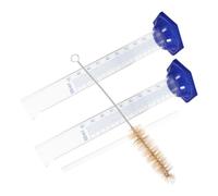 KOMBIUDA Probeta Graduada De Vidrio 100 Ml 4 Piezas Cepillo y Varilla De Vertido, Cilindro Medidor Transparente Base Ancha Para Laboratorio, Química, Escuela y Experimentos Científiсos