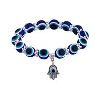 KOMBIUDA Pulsera Azul con Cuentas Amuleto Protección para Mujer Hombre Niña Estilo Minimalista Elegante