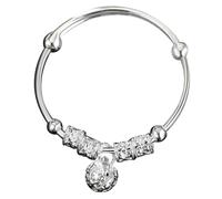 KOMBIUDA Pulsera de Campana Vintage para Ñiño, Brazalete de Metal Chapado en Plata, Pulsera Retro Infantil, Decoración Clásica para Niño, Joyería Única para Obsequio de Cumpleaños, 1